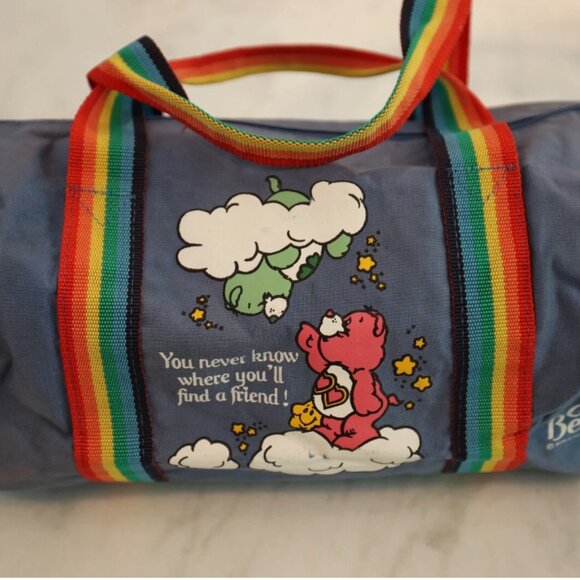 VINTAGE Care Bears Blue Rainbow DUFFLE BAG Peter’s Bag Corp/American Greetings - Picture 10 of 10